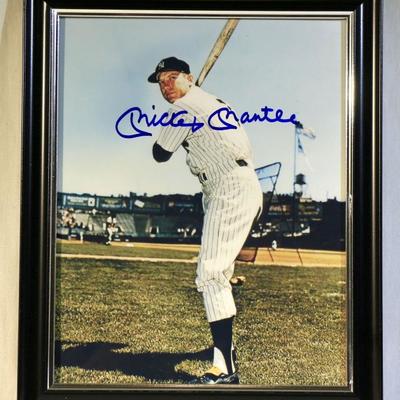 Mickey Mantle Autographed Picture Framed