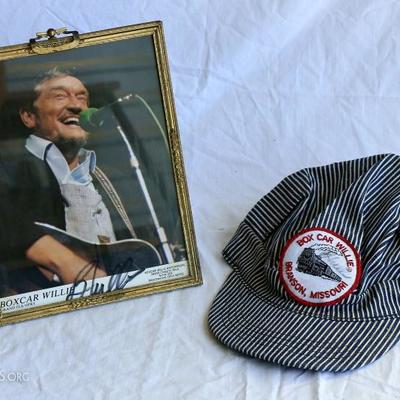 Signed Boxcar Willie Framed Photo & Hat