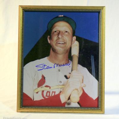 Stan Musial Autographed Picture Framed