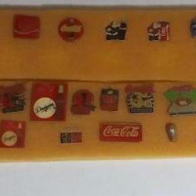 Lot of Coca-Cola Pin including Tab Olympics, Falcons, Cowboys, georgia bulldogs, Super Bowl XiX, San