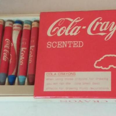 Vintage Buddy L Coca-Cola delivery van; vintage Cola-Crayon set.
