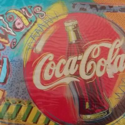 Mixed Lot of Coke - 5 Vintage Coke Buttons, one sun catcher, three colorful new in package metal Cok