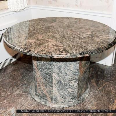 Marble circular kitchenette table