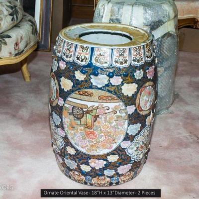 Pair of Ornate Oriental Vases