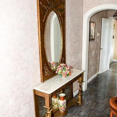 Foyer side table with mirror