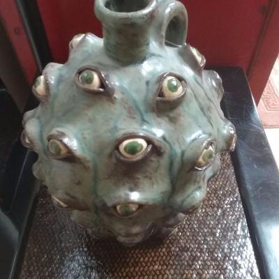 North Carolina Pottery ( unique .... face jug with only eyes ) 175.00