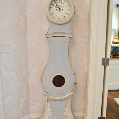 Swedish painted grandfather clock