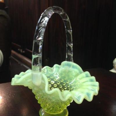 Fenton Hobnail Glass Basket