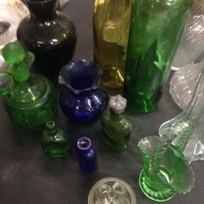 Variety of Vintage Colored Glass