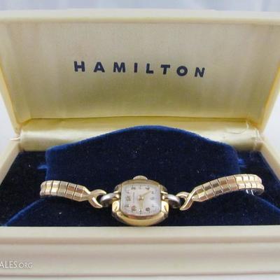 Vintage Hamilton 14K Gold Filled Watch in Original Bakelite Case