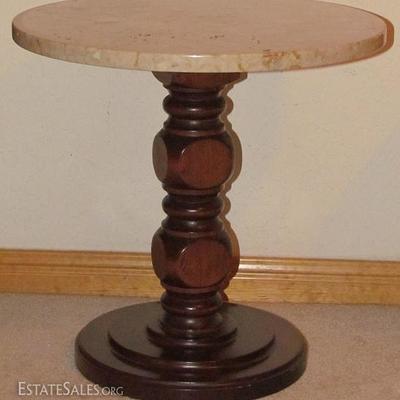 Marble Swivel Top Round Pedestal Table (18