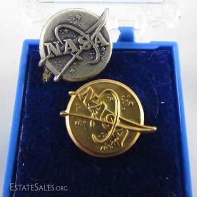 Sterling NASA Lapel Pin and 10K Gold Filled Lapel Pin