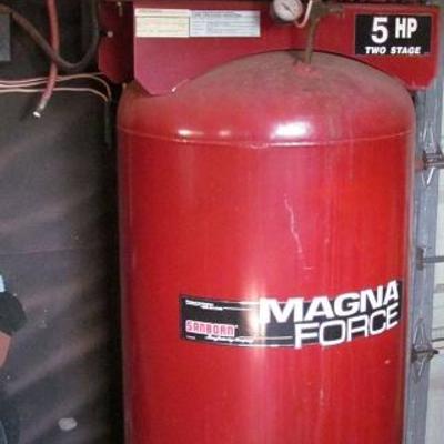 Sanborn Magna Force 5HP Thermal Overload Protection Tops Two Stage Industrial 80 Gallon Tank 200PSI Air Compressor Model 551-AT24-80V...