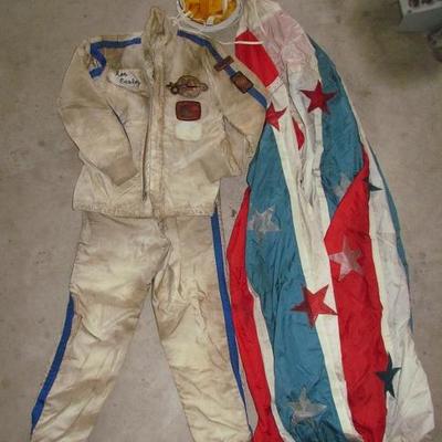 Vintage 1950-60's Simpson Racing Suit.  American Flag Dragsters Parachute and a Wind Direction Indicator
