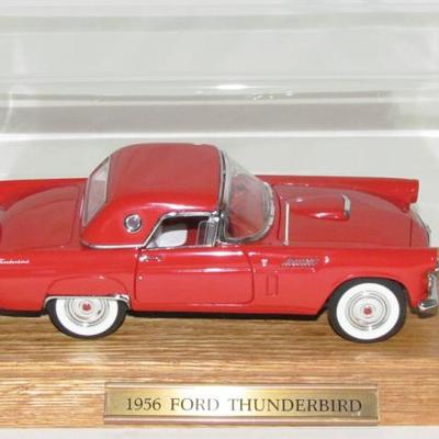 1956 Ford Thunderbird on Oak Base Display Case