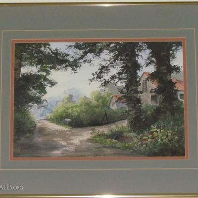 Original Watercolor by Texas Gulf Coast Artist Anne Likovic Black (1922-2013) Matted and Framed