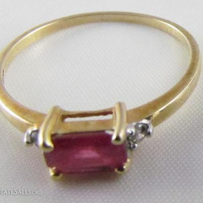 Ruby & Diamond 14k Gold Ring