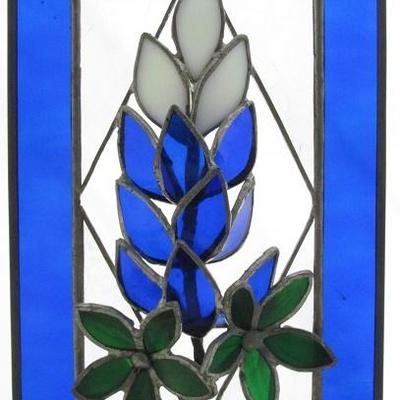 Blue Bonnet Stain Glass Panel