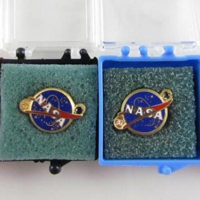 NASA 10K Gold Service Pins: Ruby 20 Years, Sapphire 25 Years,  Emerald 30 Years, Amethyst 35 Years 