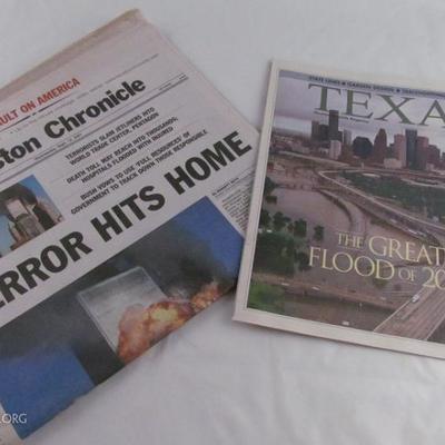 9/11 Tragedy Houston Chronicle Newspaper, etc.
