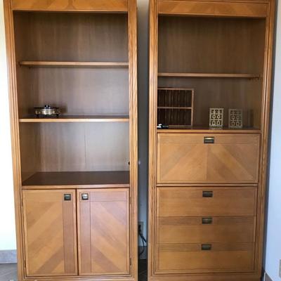Bernhardt Furniture Display shelves with fold out writers desk
