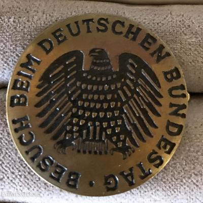 West German Parliament Visitor Brass Button