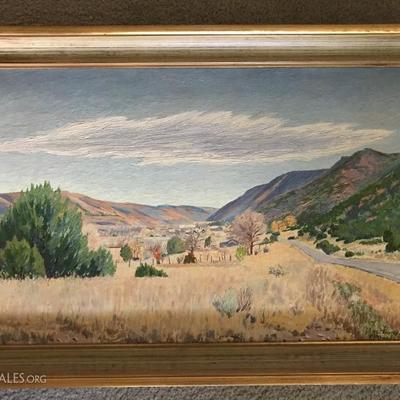 Sidney C. Redfield  Oil on Board
'New Mexico Valley'   1962
28" x 18" (image size)   895.00