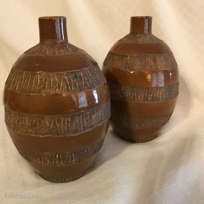 MCM Art Pottery Vases (probably 
German) - Perfect for Lamp Bases
8