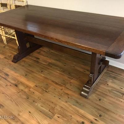 Hand Built by Local Crafstman Copy of Antique Trestle Table 78