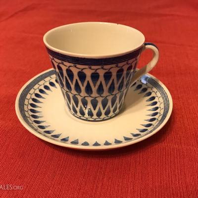 Antique Swedish Blue & White Porcelain Cup & Saucer Set  26.00
(seven sets available)
