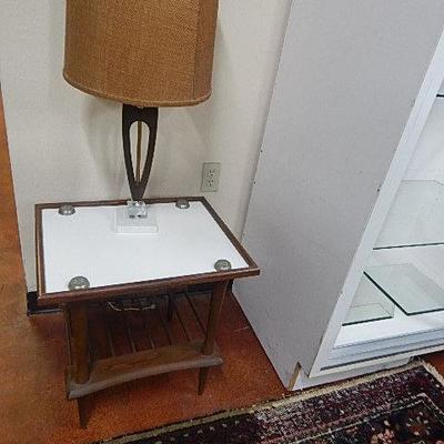 Mid-Century side table and lamp