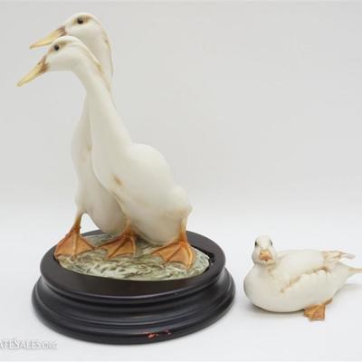 Grouping of 2 Vintage Porcelain Ducks from Kaiser Porcelain, Germany sculpted and signed by Giuseppe 