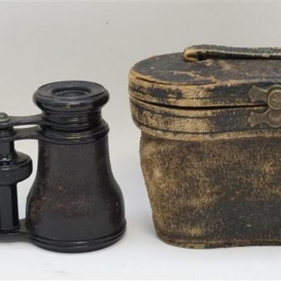Antique Lemaire Field Glasses c. 1860. With the original silk lined case. The binoculars are marked 