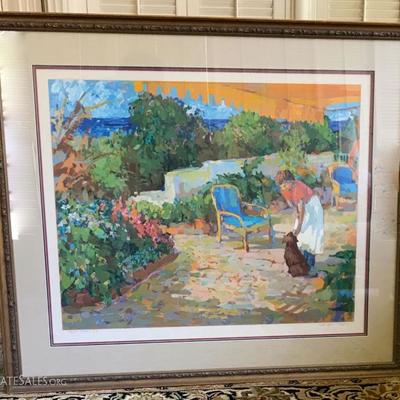 The family has removed this item from the estate sale, sorry for any inconvenience. SOTIRIS-CORZO Jardin A St. Tropez