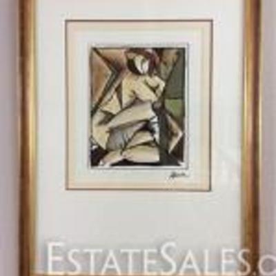 018: Figure Study IV By Aliva 
Original painting on paper by Aliva, figure study in earthy colors, measures 27 x 20.25 inches framed....