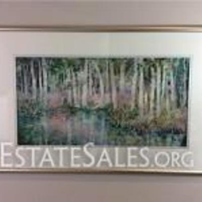 Lot 002: Beautiful original painting of a thick of trees by a river, 38.5 x 30.5 inches framed

SELLER ESTABLISHED A $200 RESERVE...