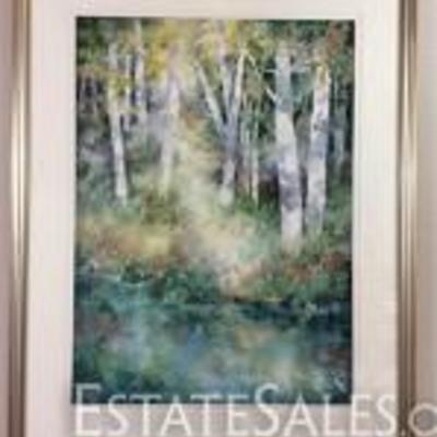 Lot 001. Beautiful original painting of a thick of trees by a river, 38.5 x 30.5 inches framed

SELLER ESTABLISHED A $200 RESERVE...
