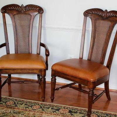 Detail of dining chairs - two arm chairs, four side chairs