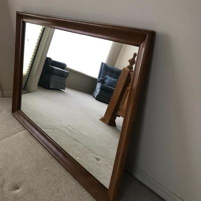 Large Solid Ethan Allen Mirror  48.5 x 32.5 