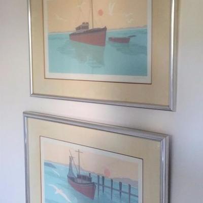 Pair of Michael James signed and numbered framed prints