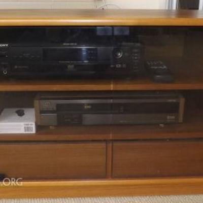 FVM034 TV Stand, Sony CD/DVD Player and JVC VHS Player
