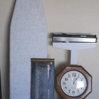 FVM035 Westminster Clock, Doctors Scale, Ironing Board & Ornate Mirror
