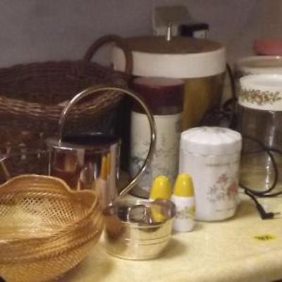 FVM055 Vintage Tins, Ice Bucket, Baskets, Glass Canisters & More!

