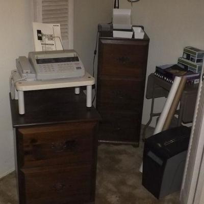 FVM039 Wood File Cabinets, Lamp, Fax Machine, Shredder & More
