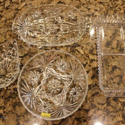 Four-piece glass serving dishes, round bowl 7