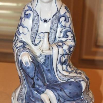 Blue and white porcelain figurine 17" H X 8" W X 6
