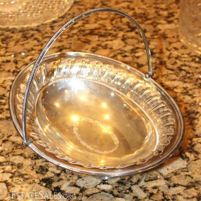 Footed silver plate basket
