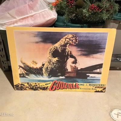 Godzilla movie poster on heavy stock