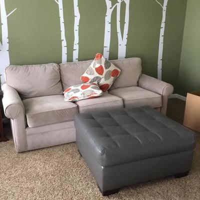 LA-Z-BOY Microfiber Sofa with love seat and leather ottoman
