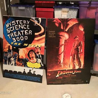 Indiana Jones and Mystery Science Theater 3000 movie posters on thick stock